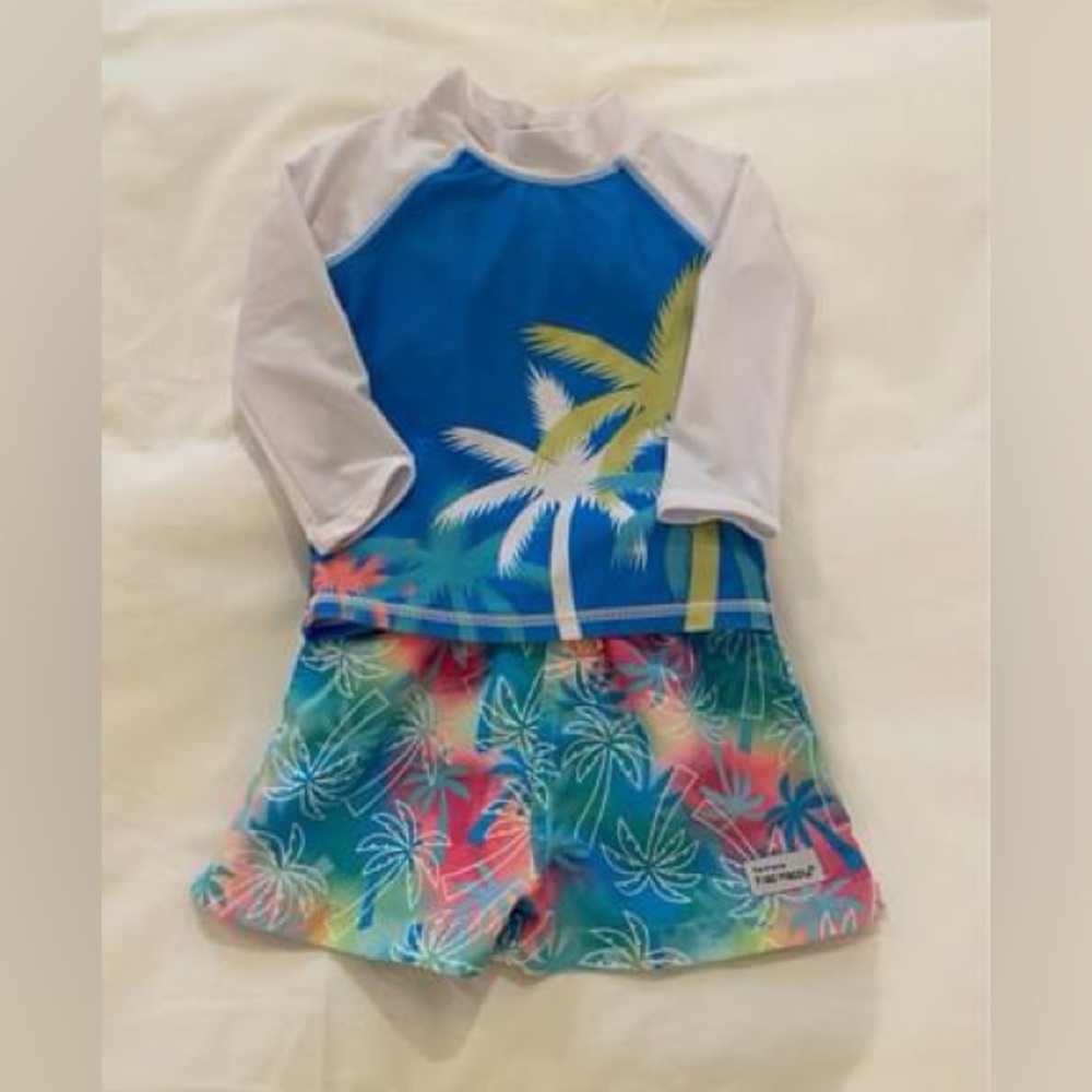 Flap Happy Swim Trunks & Rash Guard